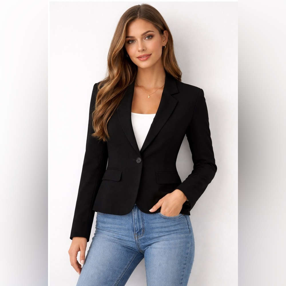 FRENCHI Black Blazer Jacket Womens Size Small Office Business Work Attire